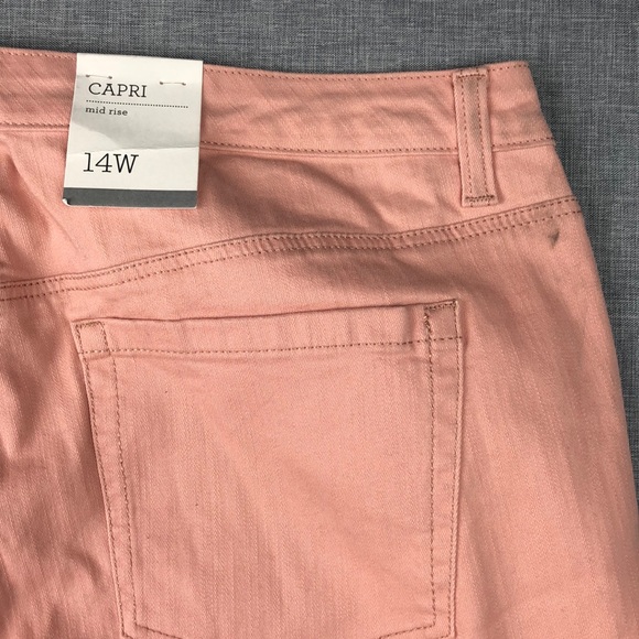 14W 18W 20W 22W Style & Co Peach Curvy Capri Jeans - Picture 5 of 6